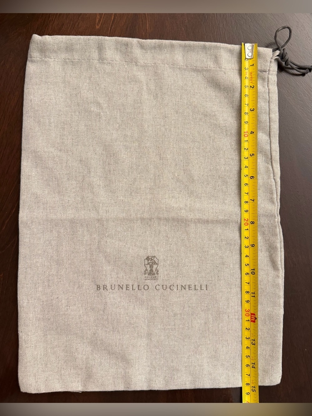 Brunello Cucinelli Light Beige Drawstring Dust Bag 15x11
